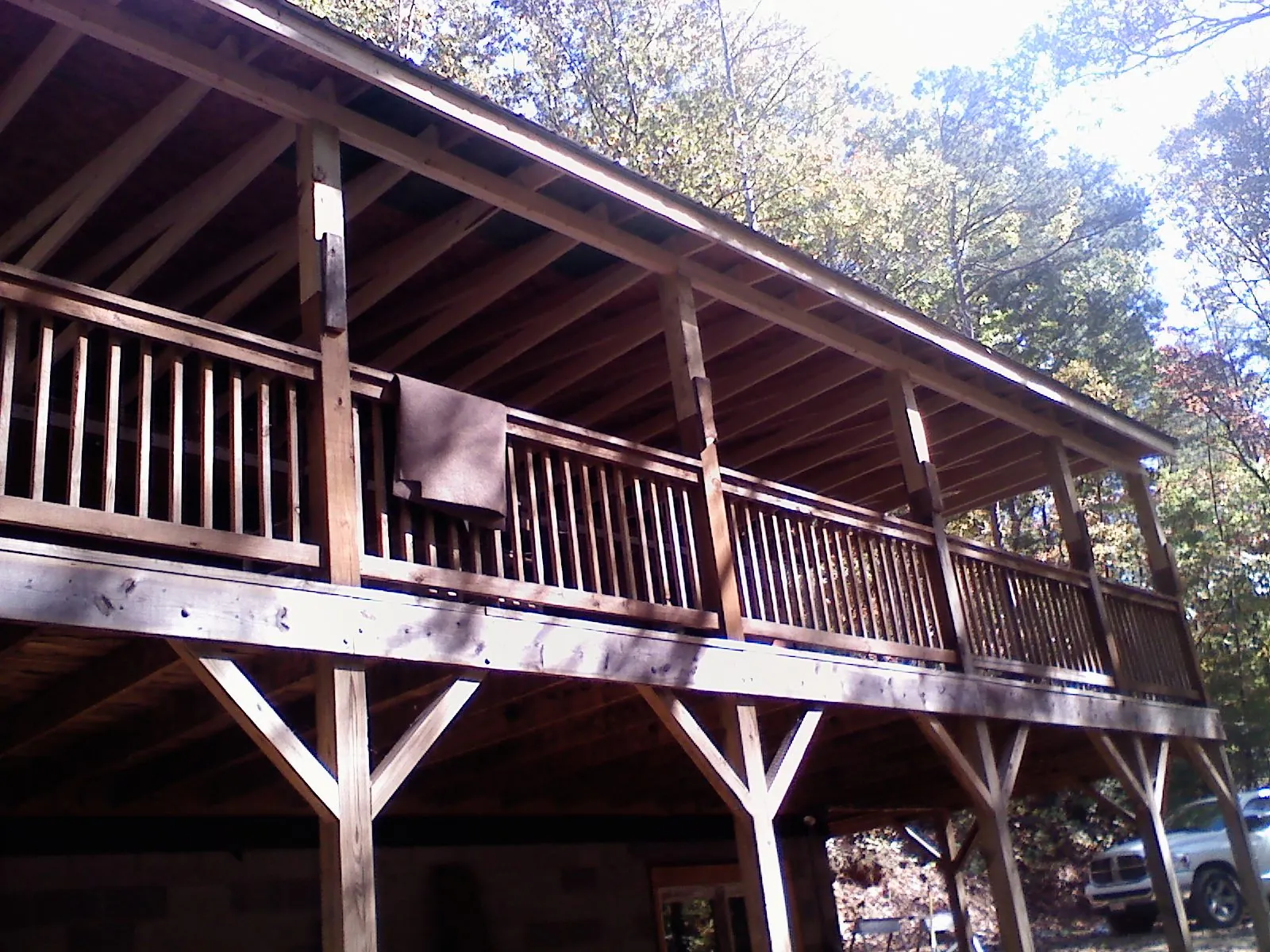 Timber framing under a new elevated porch and deck — Roof Leak Repair in Saint David by Roofing Brothers